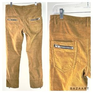 Isabel Marant Tan Ankle Cropped Jeans with Silver Details